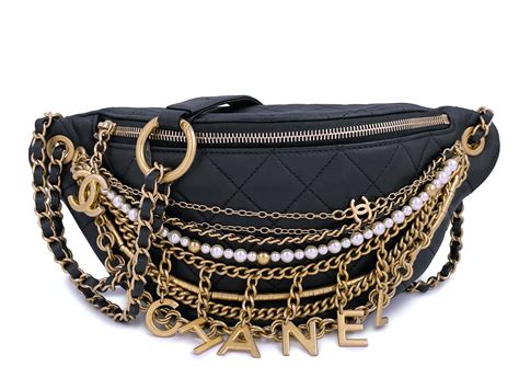 chanel waist chain replica|Chanel fanny pack with chains.